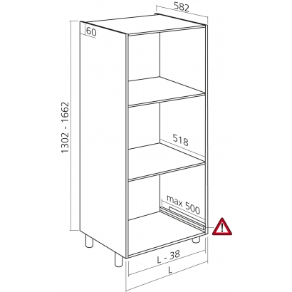 minimum landbouw Kabelbaan Keukenkast | Halfhoog | 1300 mm - Meubelbeslag Online