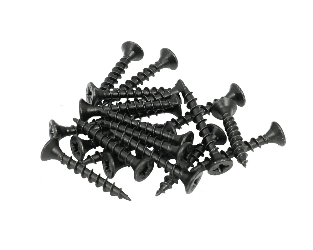 Schroeven zwart 4 x 16 20 stuks - Meubelbeslag Online