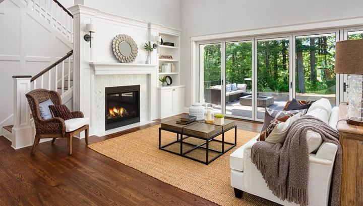 De landelijke interieurstijl