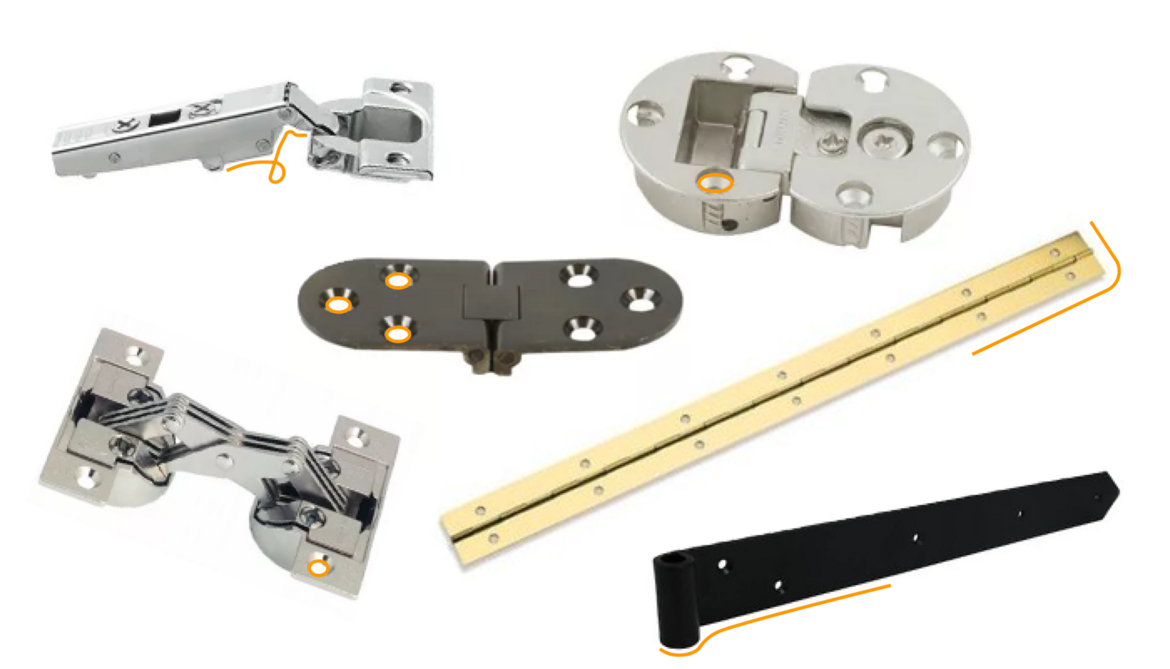 Zes soorten scharnieren voor binnen en buiten